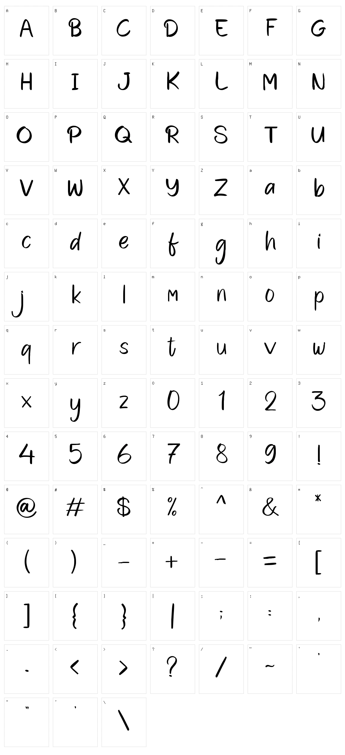 Stalshine Character Set