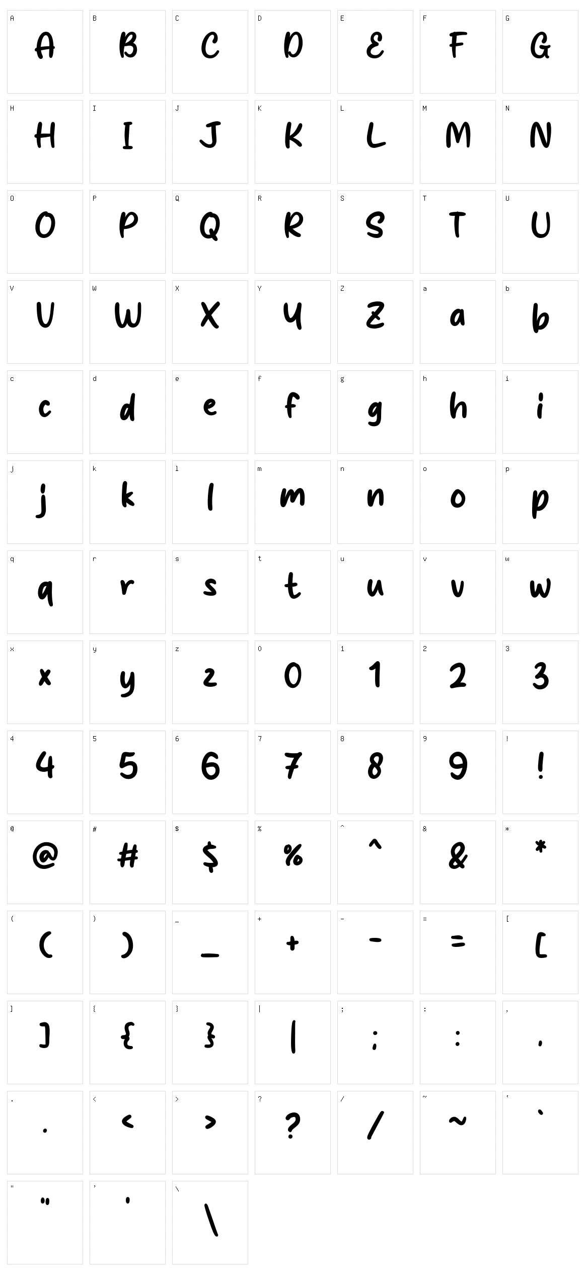 Stand Alone Character Set