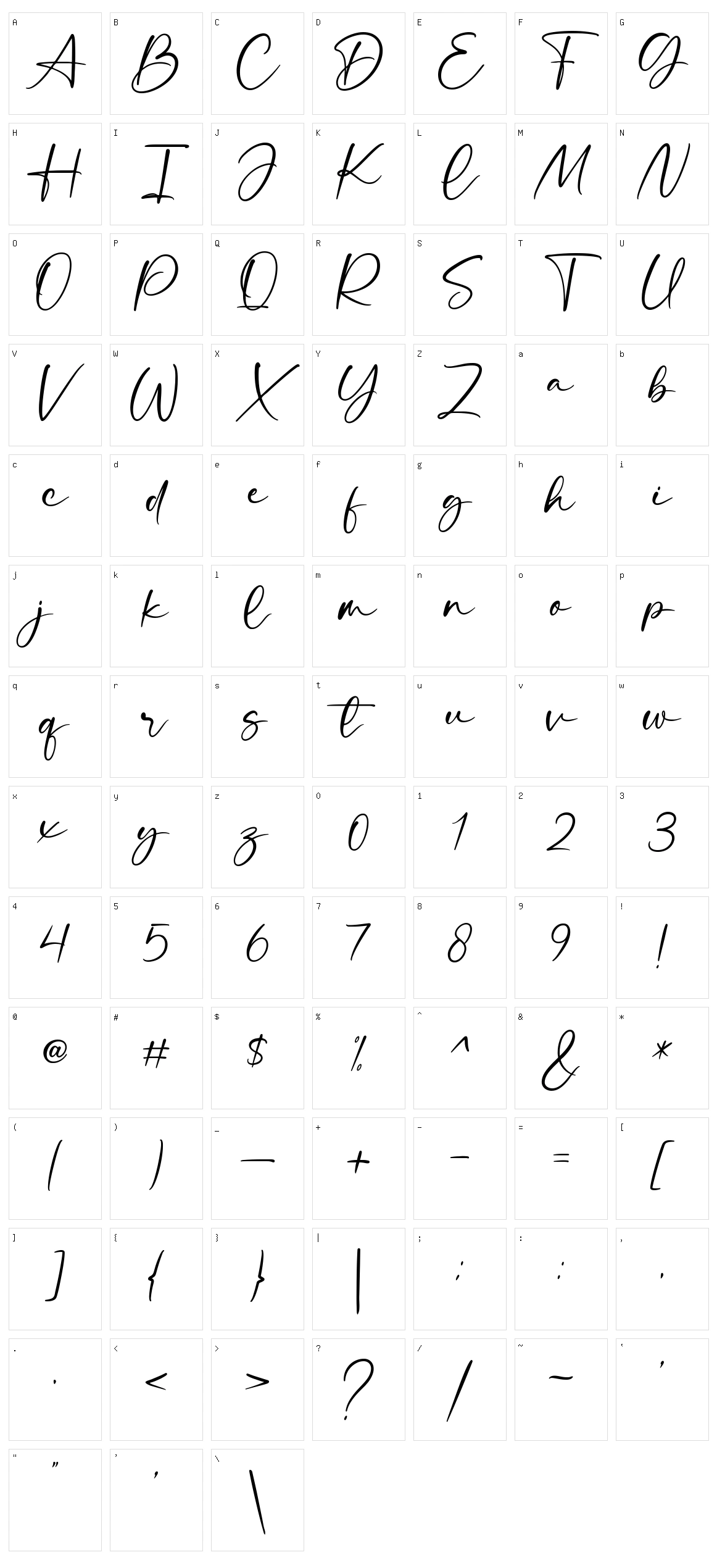 Standlist Character Set