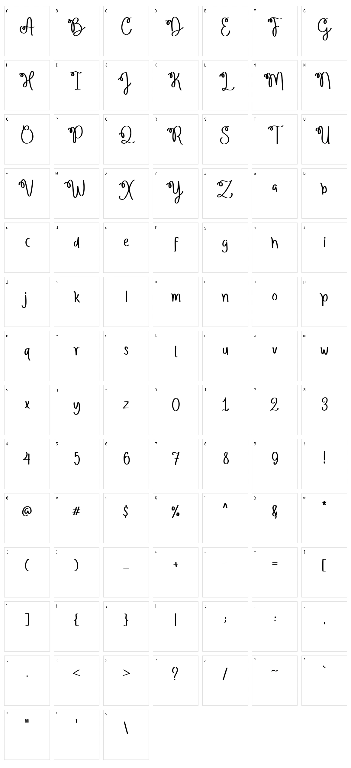 Star Whisper Character Set