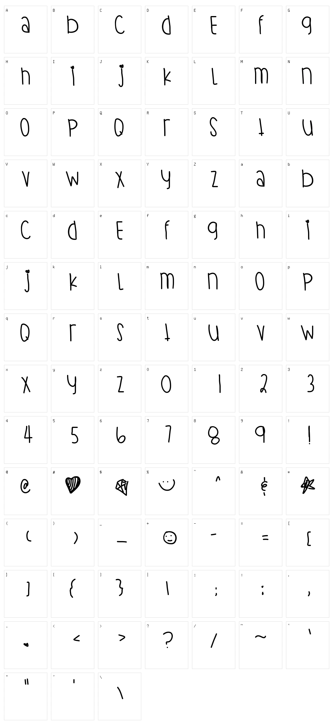 Starbrite Character Set