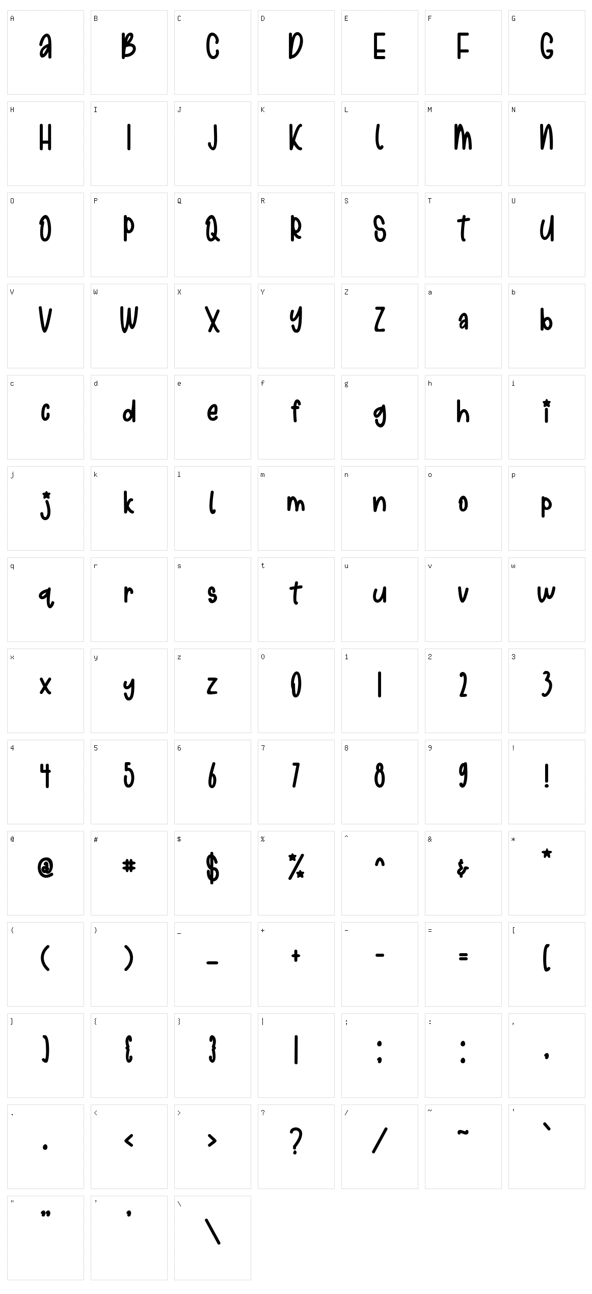 Starmoon Character Set