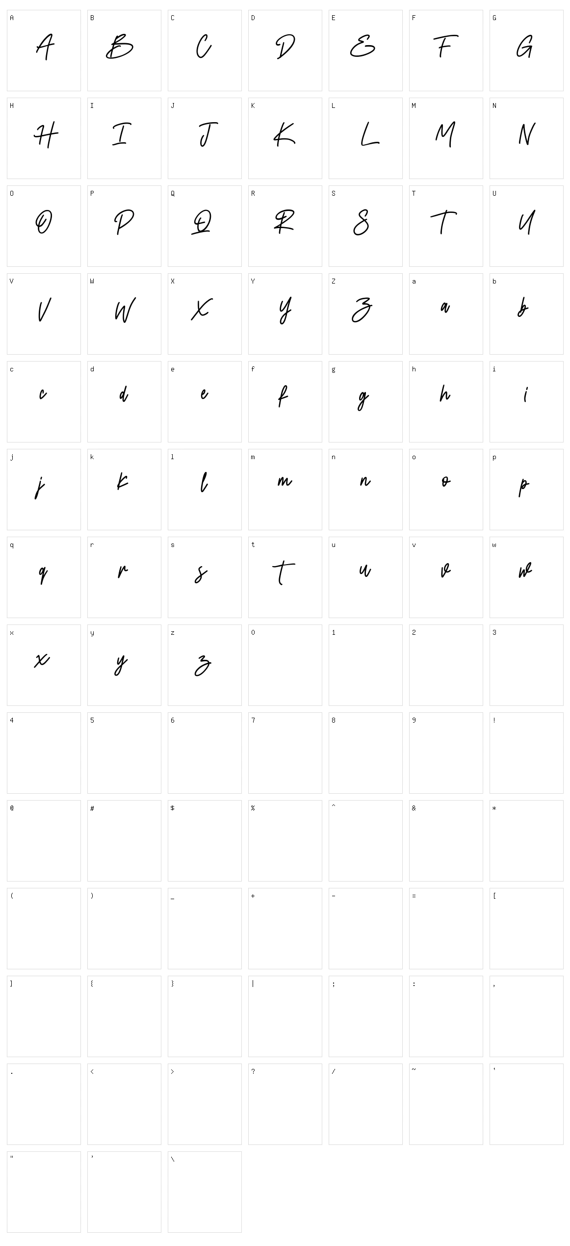 Starstoles Character Set