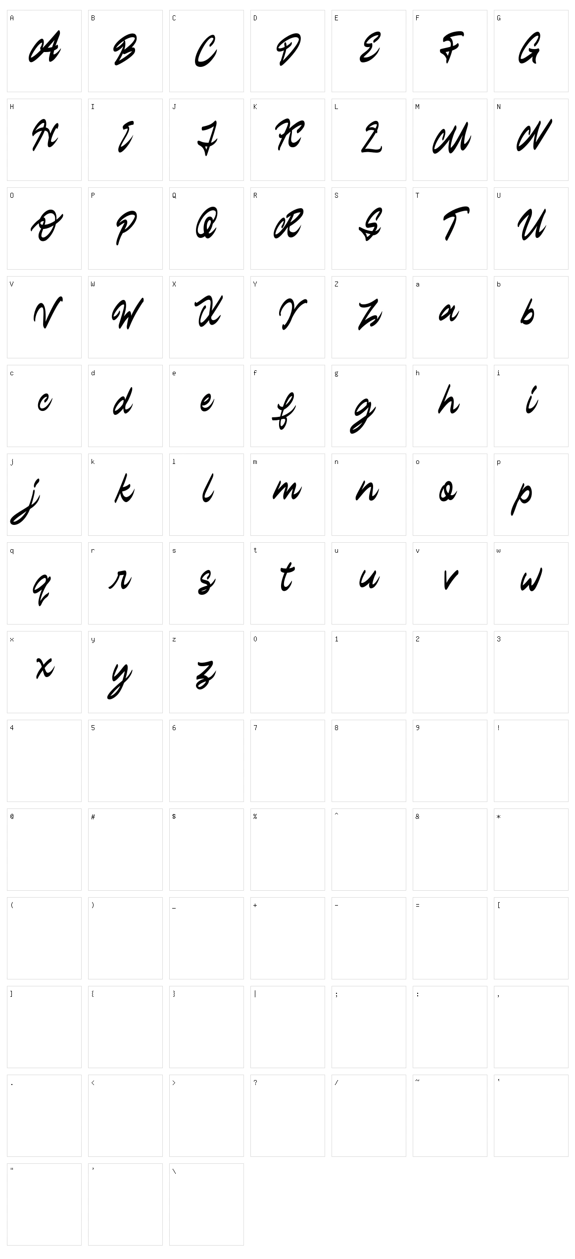 Staryl Character Set
