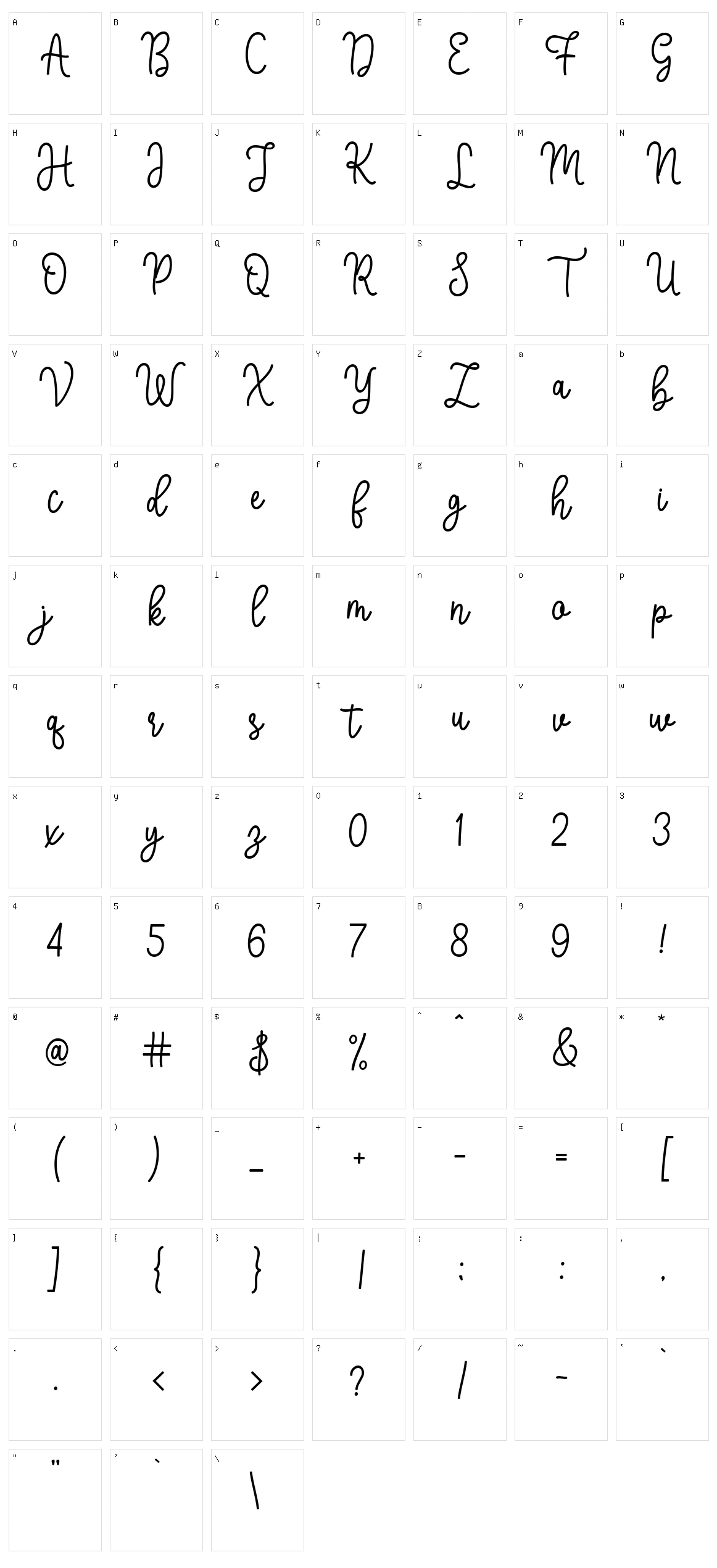 Stay Line Character Set