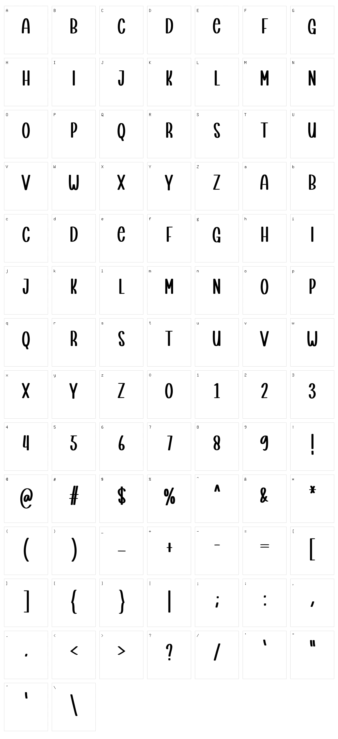 Staywork Character Set