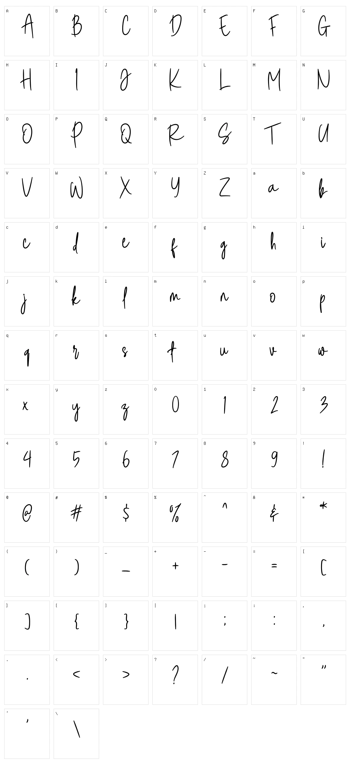 Steam Danglem Character Set