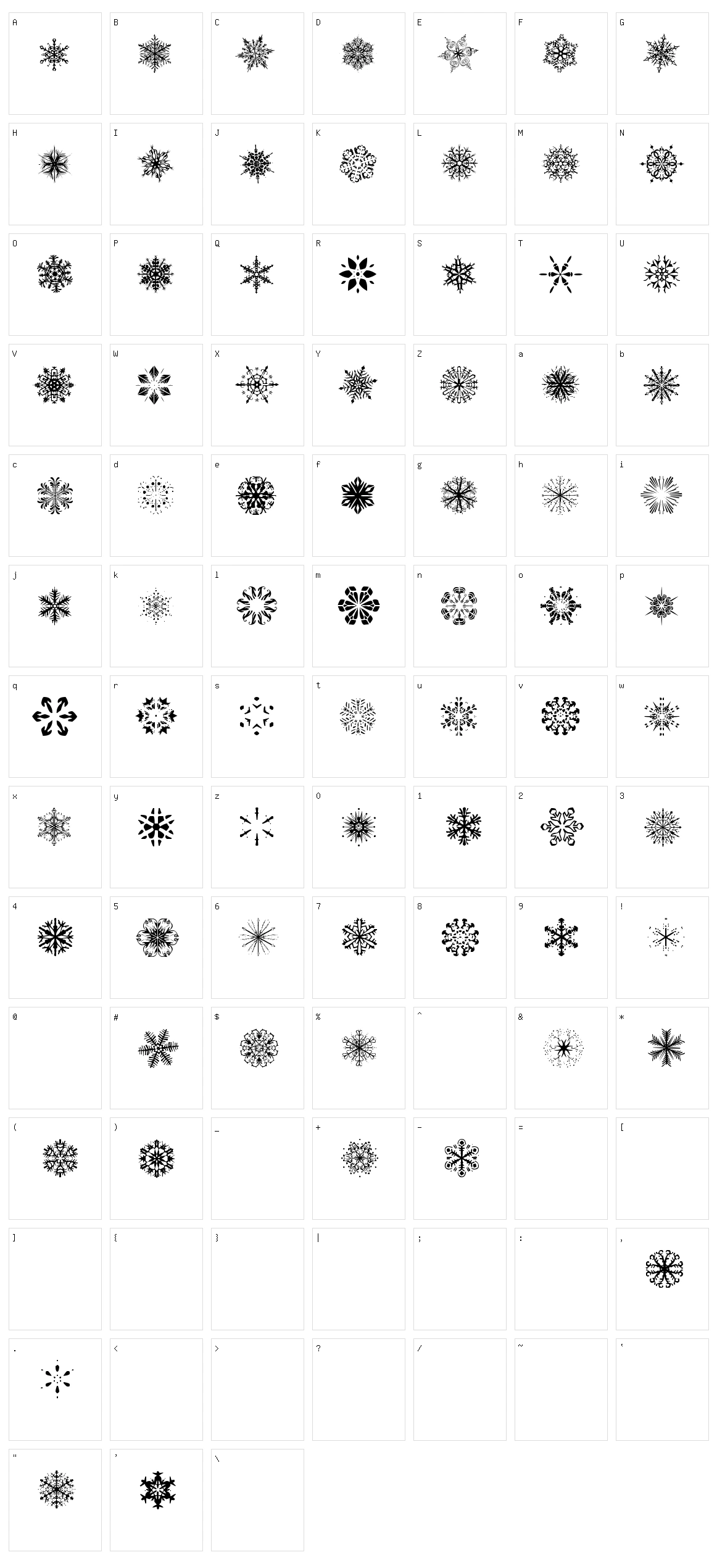 Snowflakes TFB Character Set