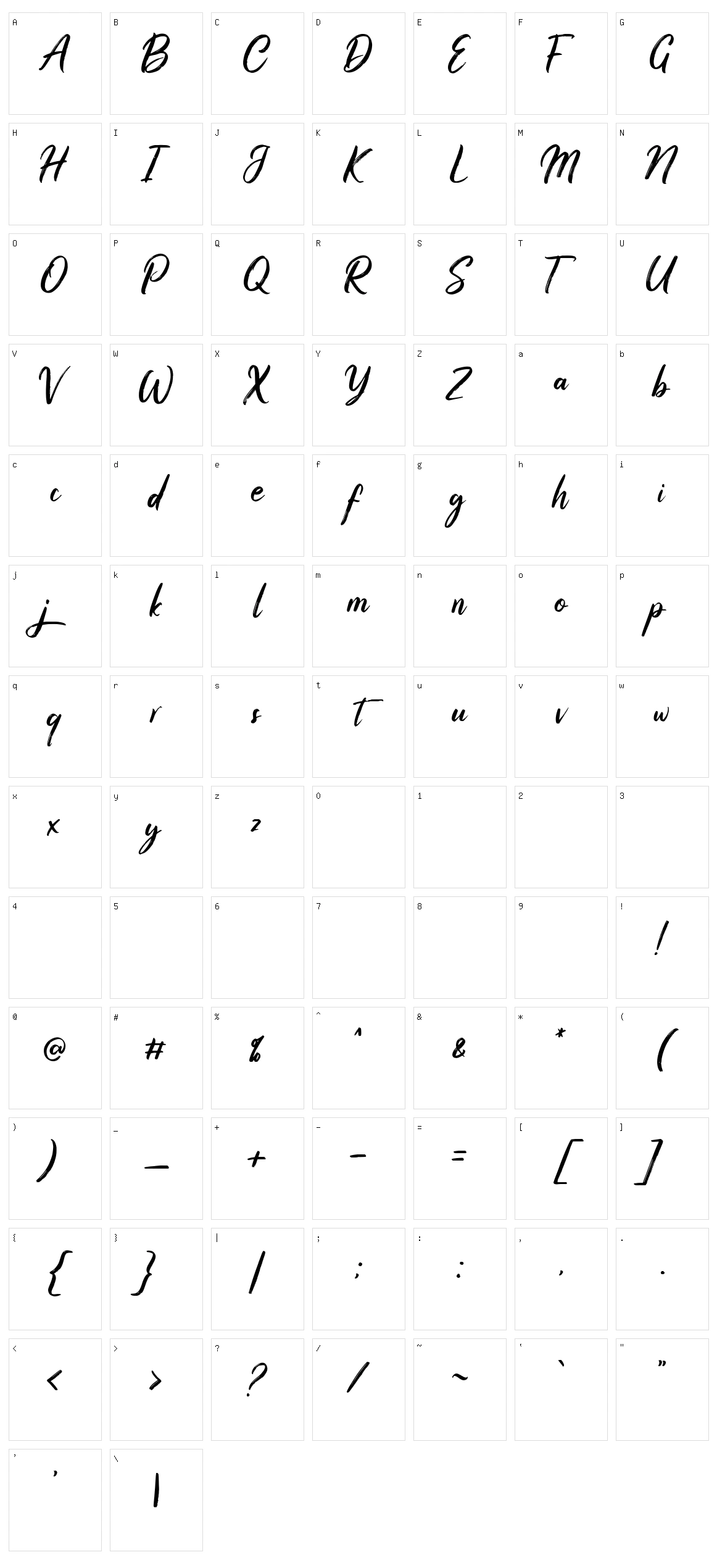 Stellani Character Set