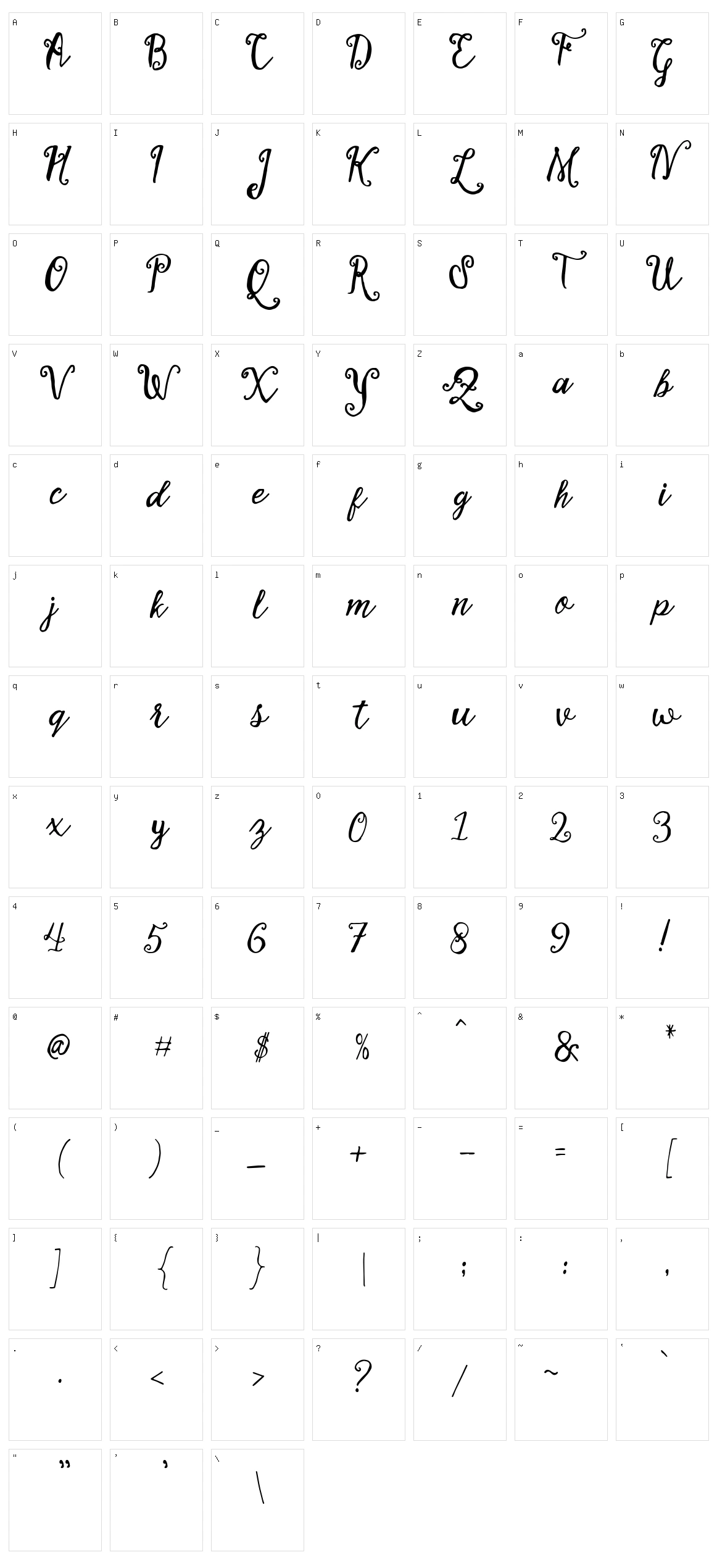 Stellanova Character Set
