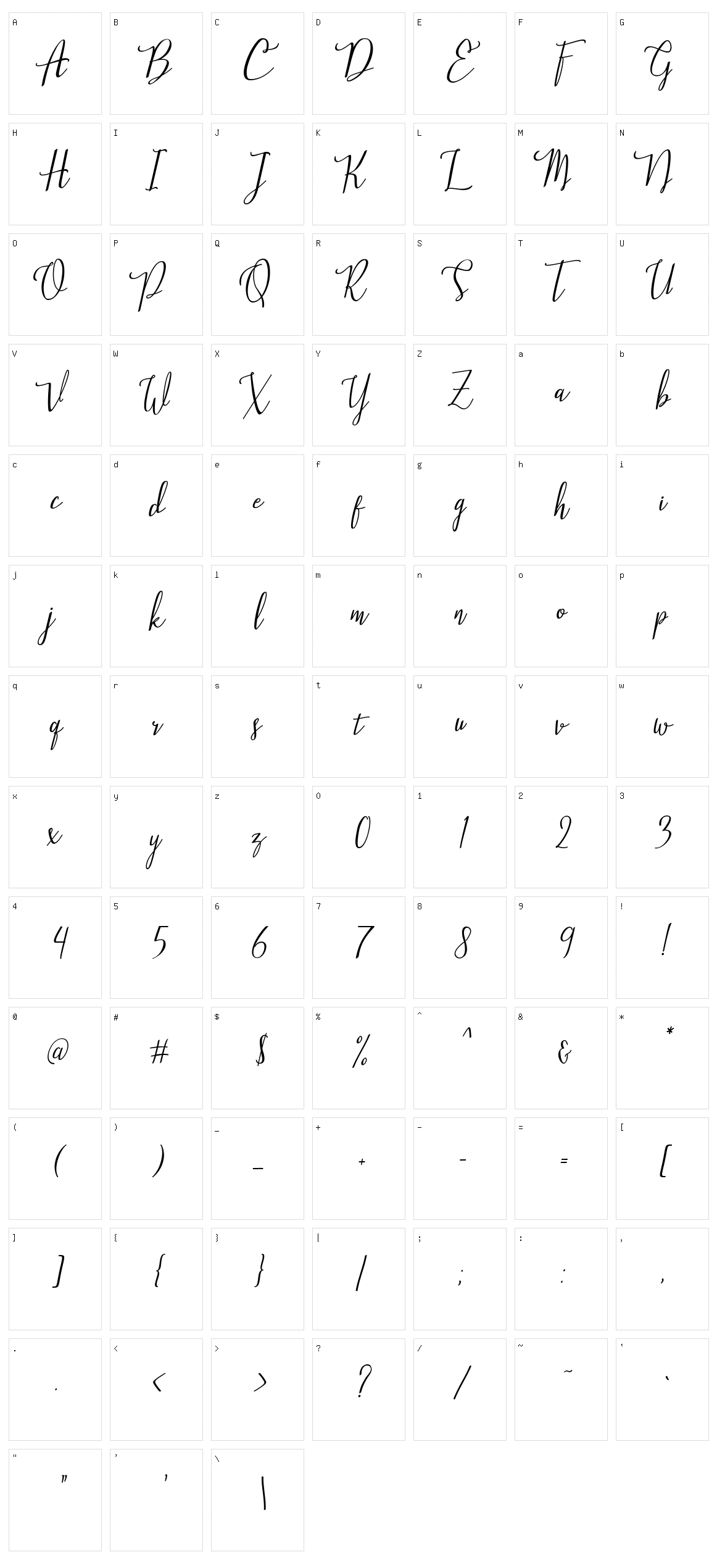Stellaria Character Set