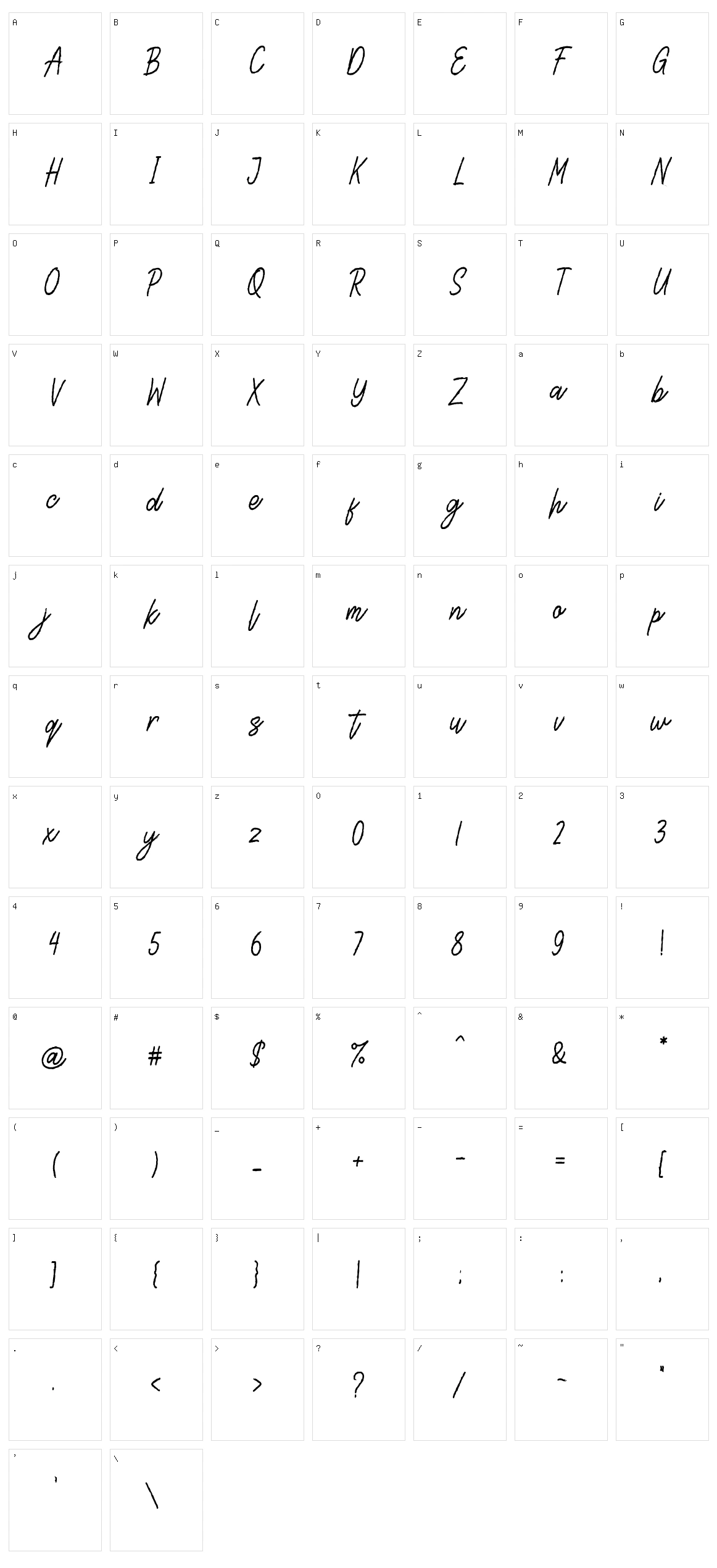 Steven Area Character Set