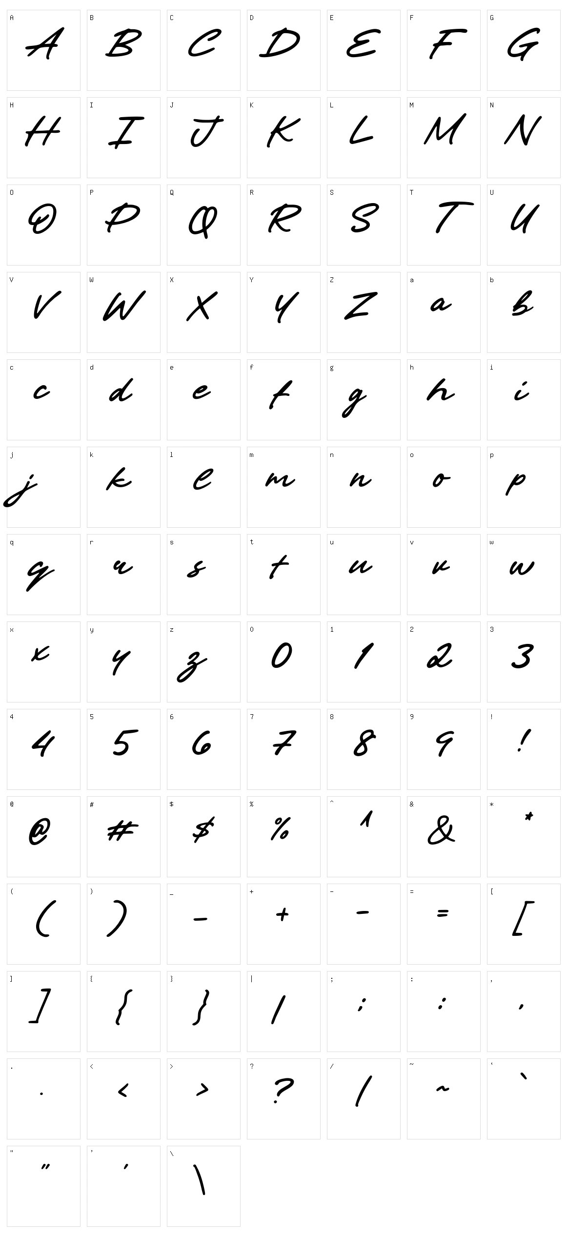 Stigmature Character Set