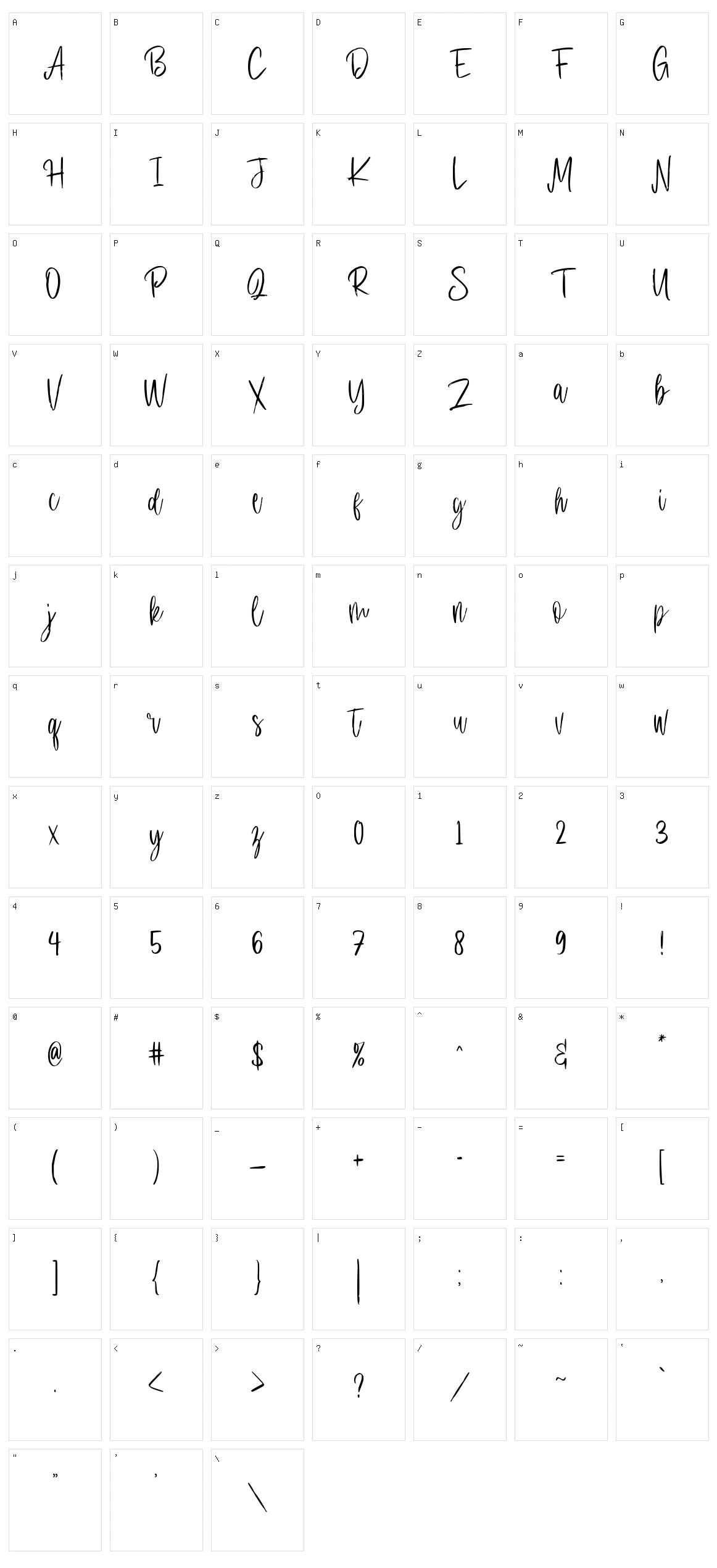Stillovers Character Set