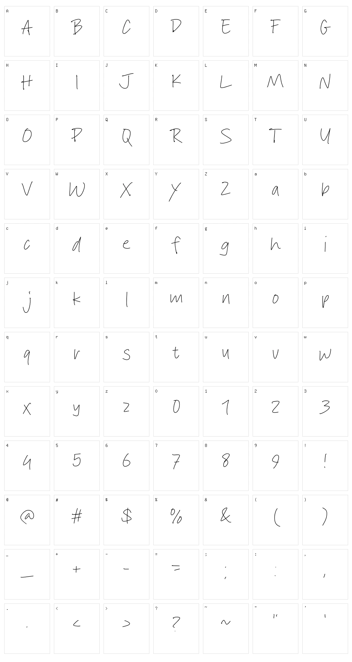 Stoke Note Character Set