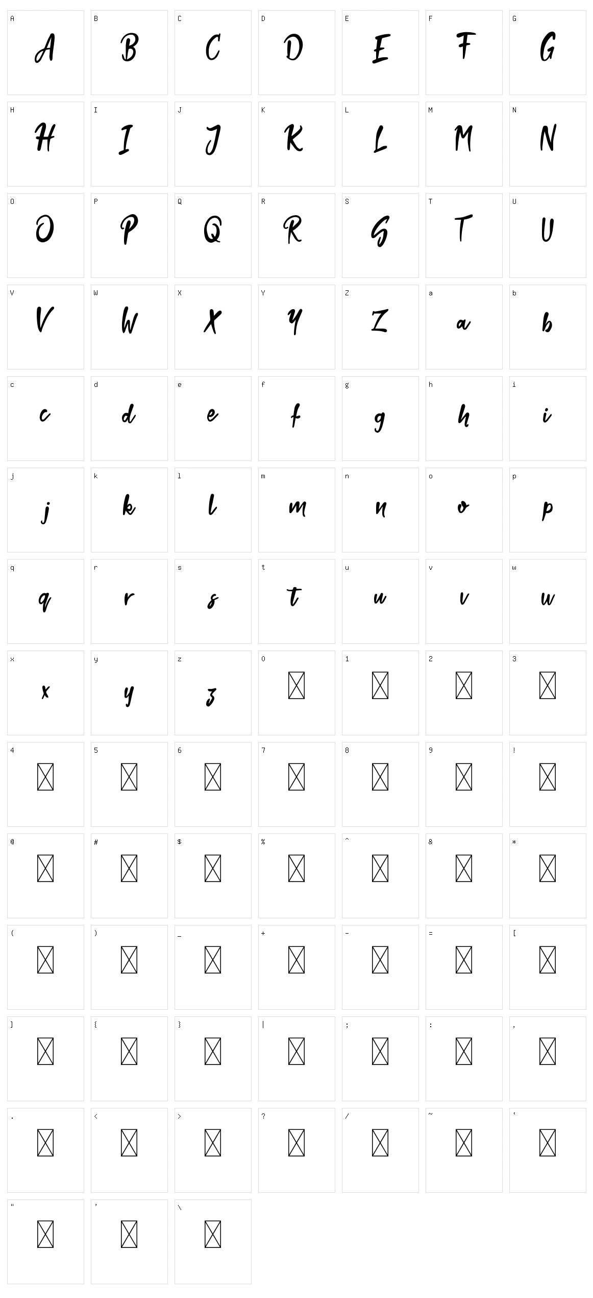 Stokyt Character Set