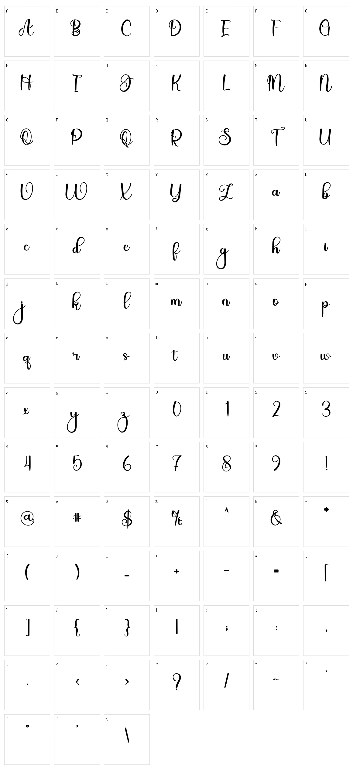 Straight Character Set