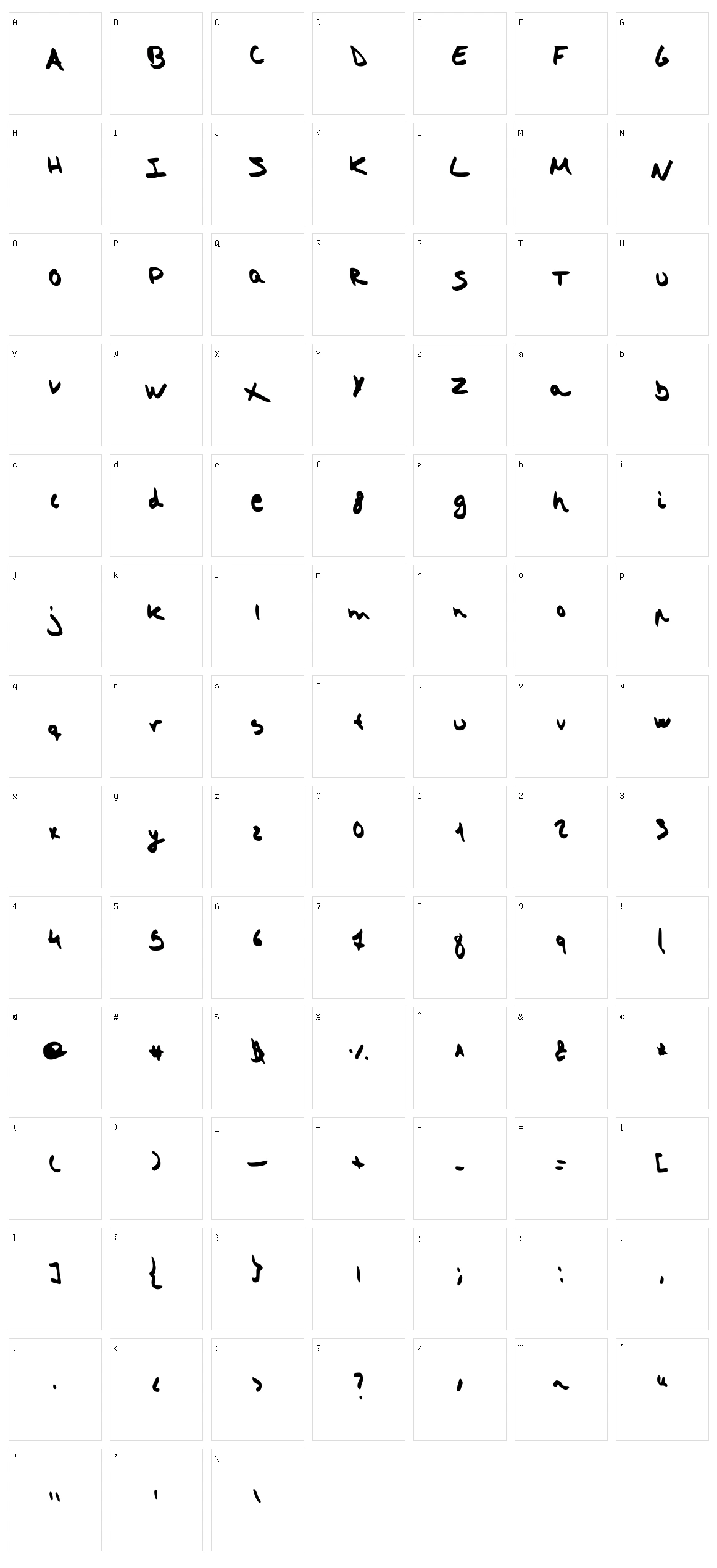 Strange Headache Character Set