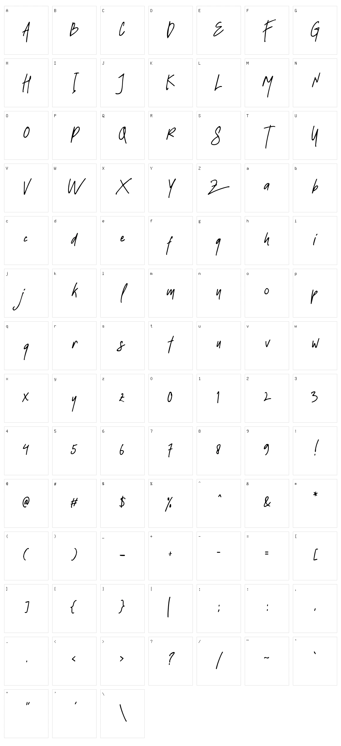Strawline Character Set