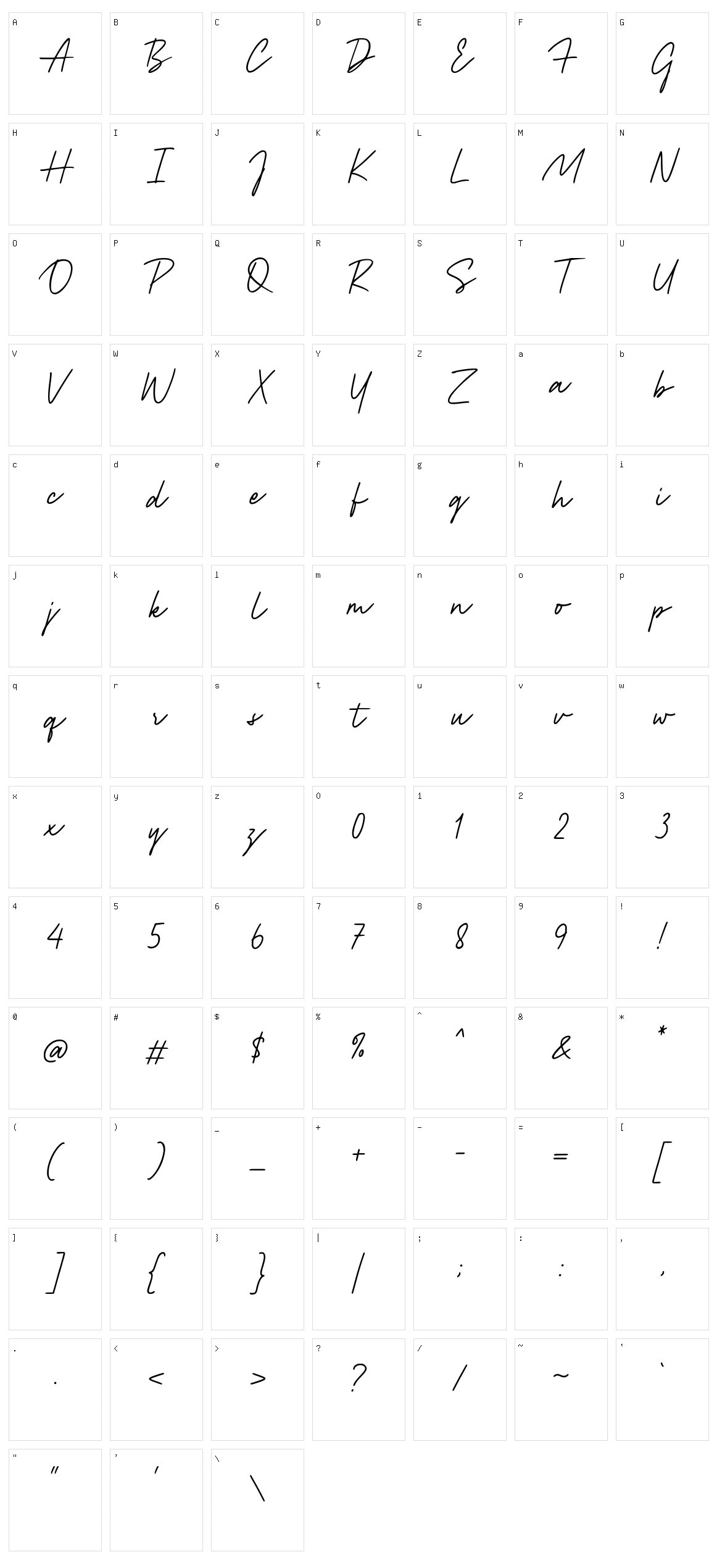 Strengthque Character Set