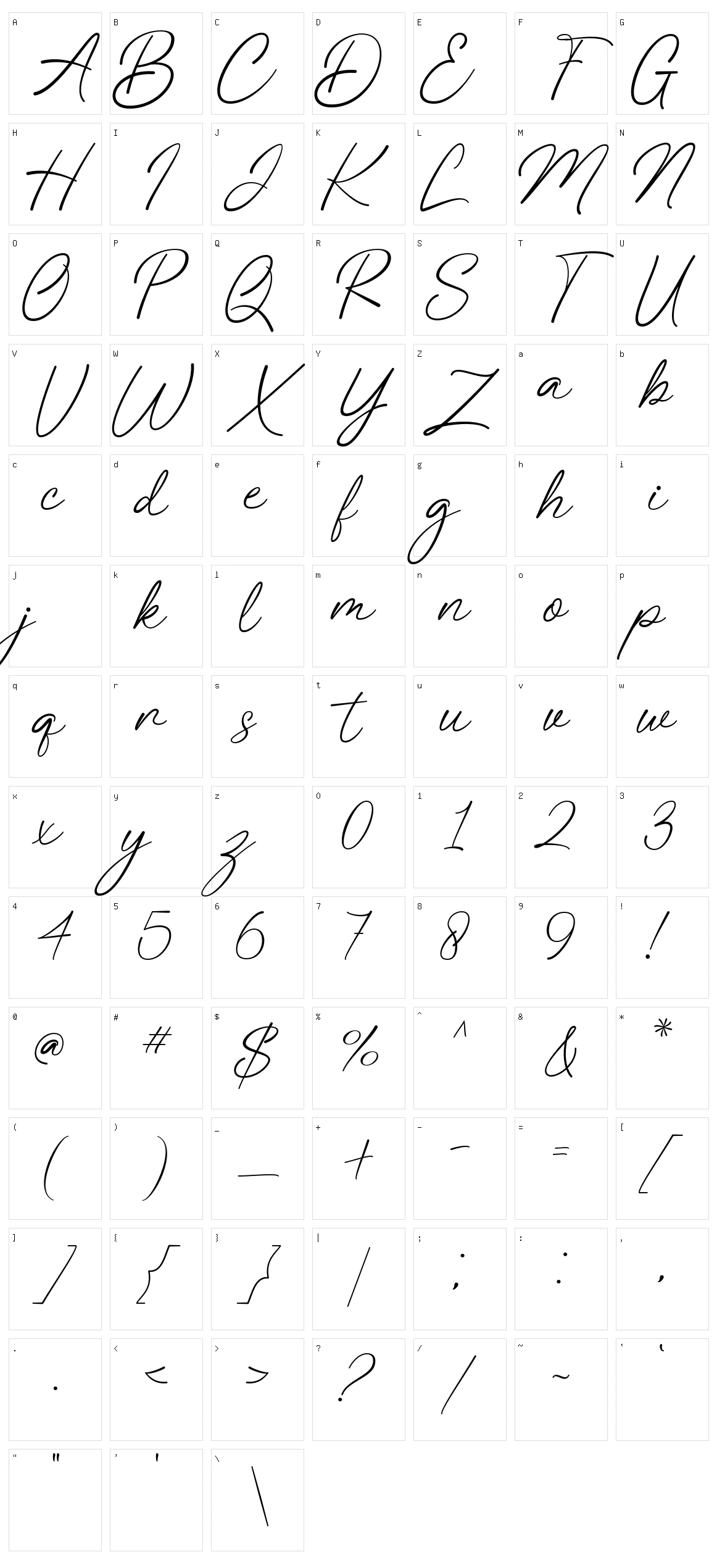 Stringline Character Set