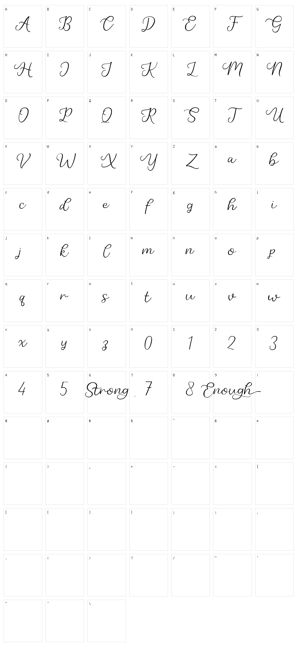 Strong Enough Character Set