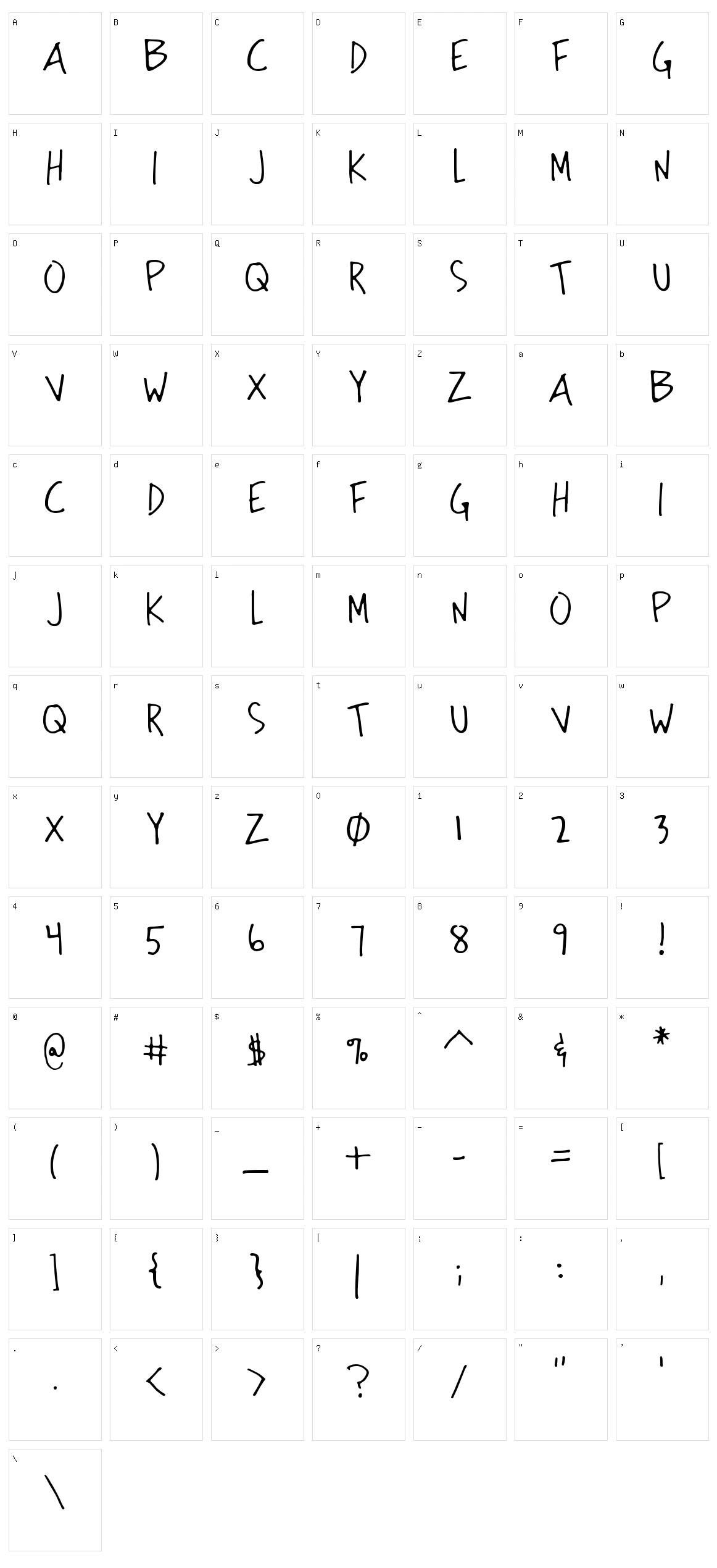 Strong Hand Caps Character Set