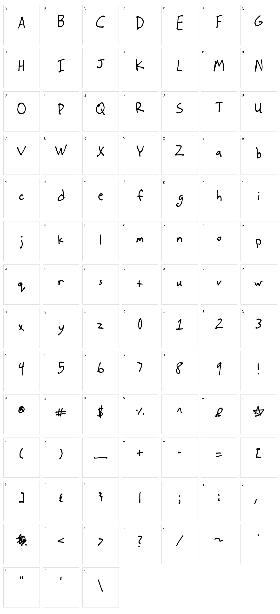 Stutzman Character Set