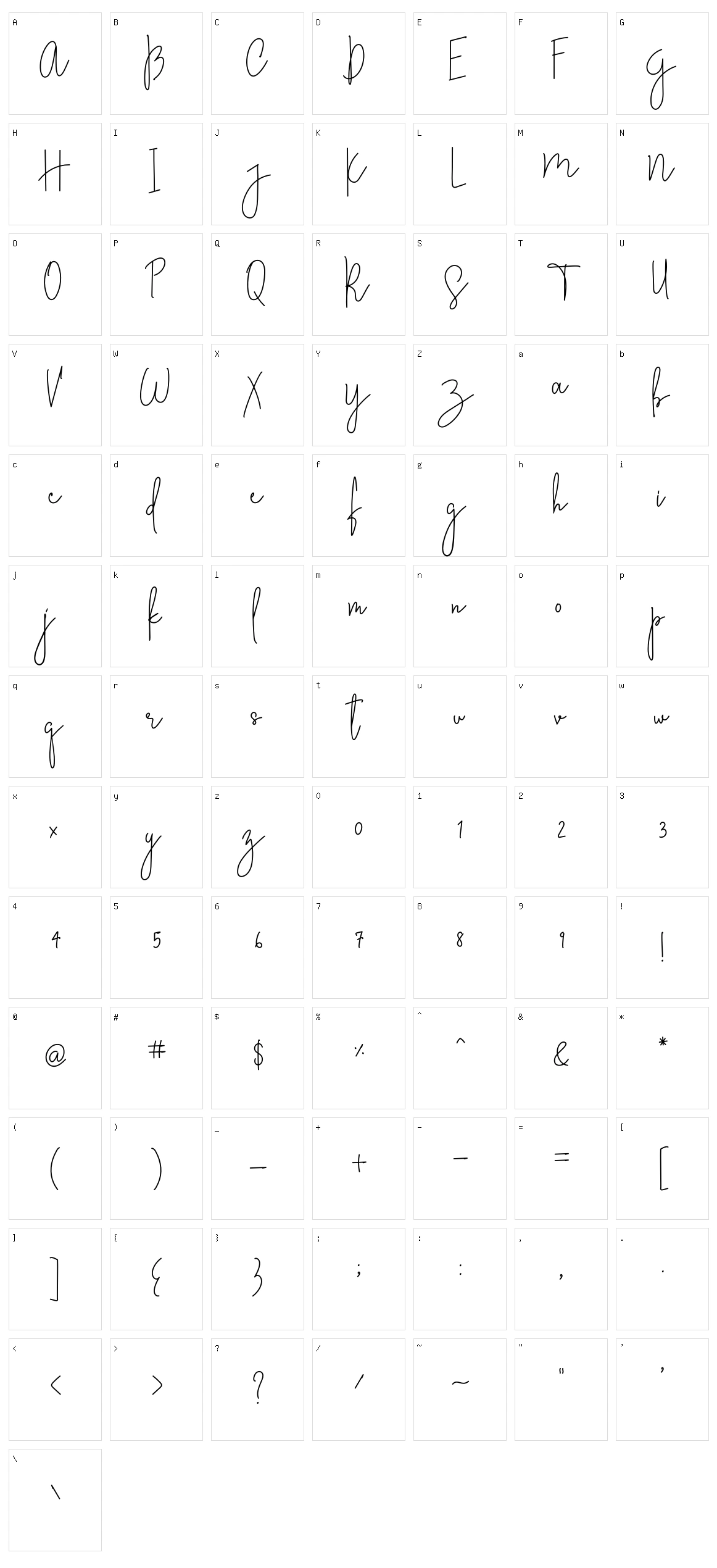 Stylish Charm Character Set