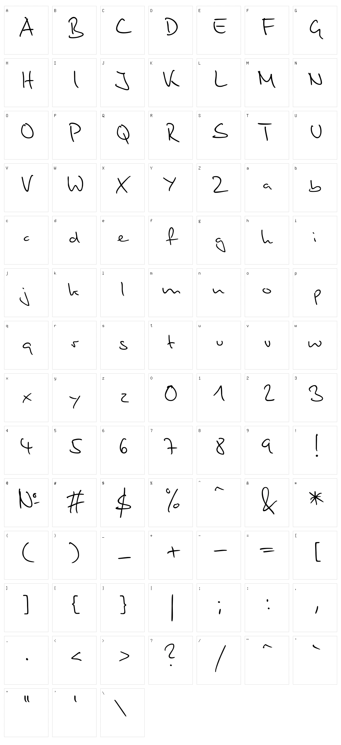 Stylograph Character Set