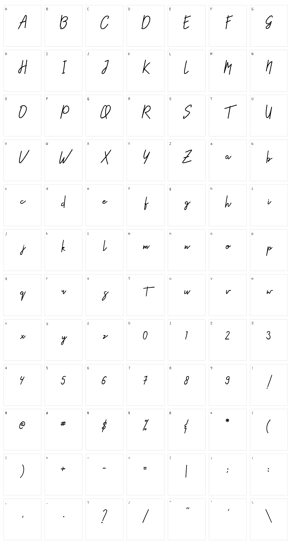 Styniar Character Set