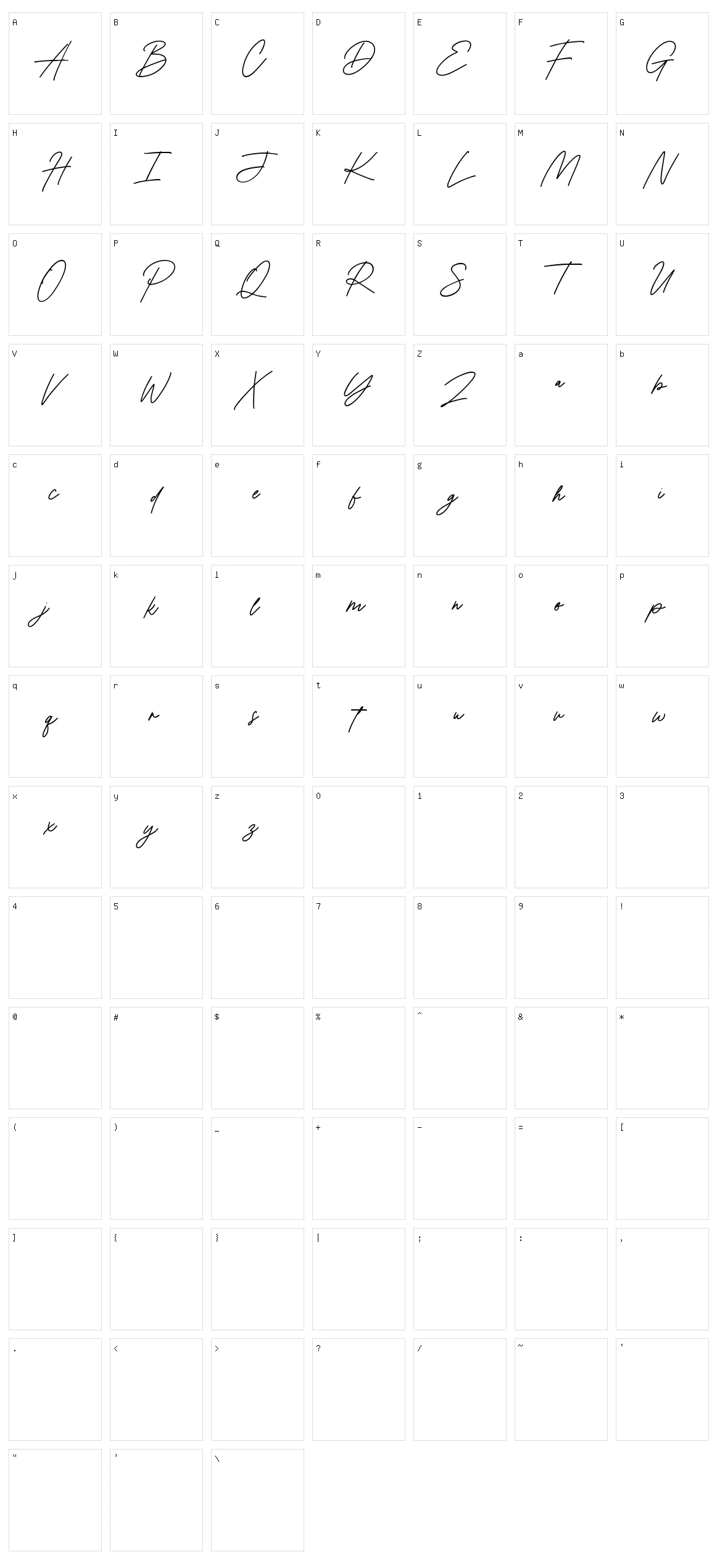 Suarte Character Set