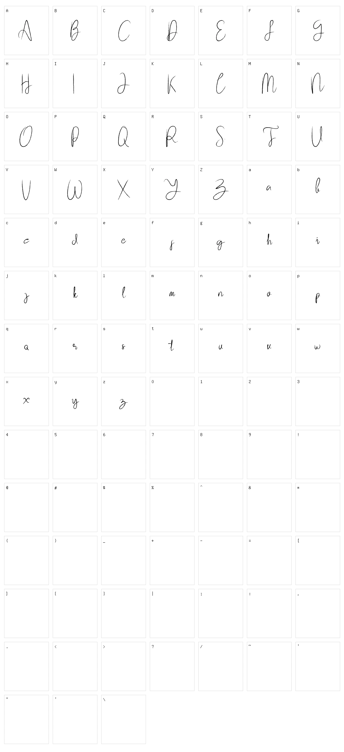 Subsky Character Set