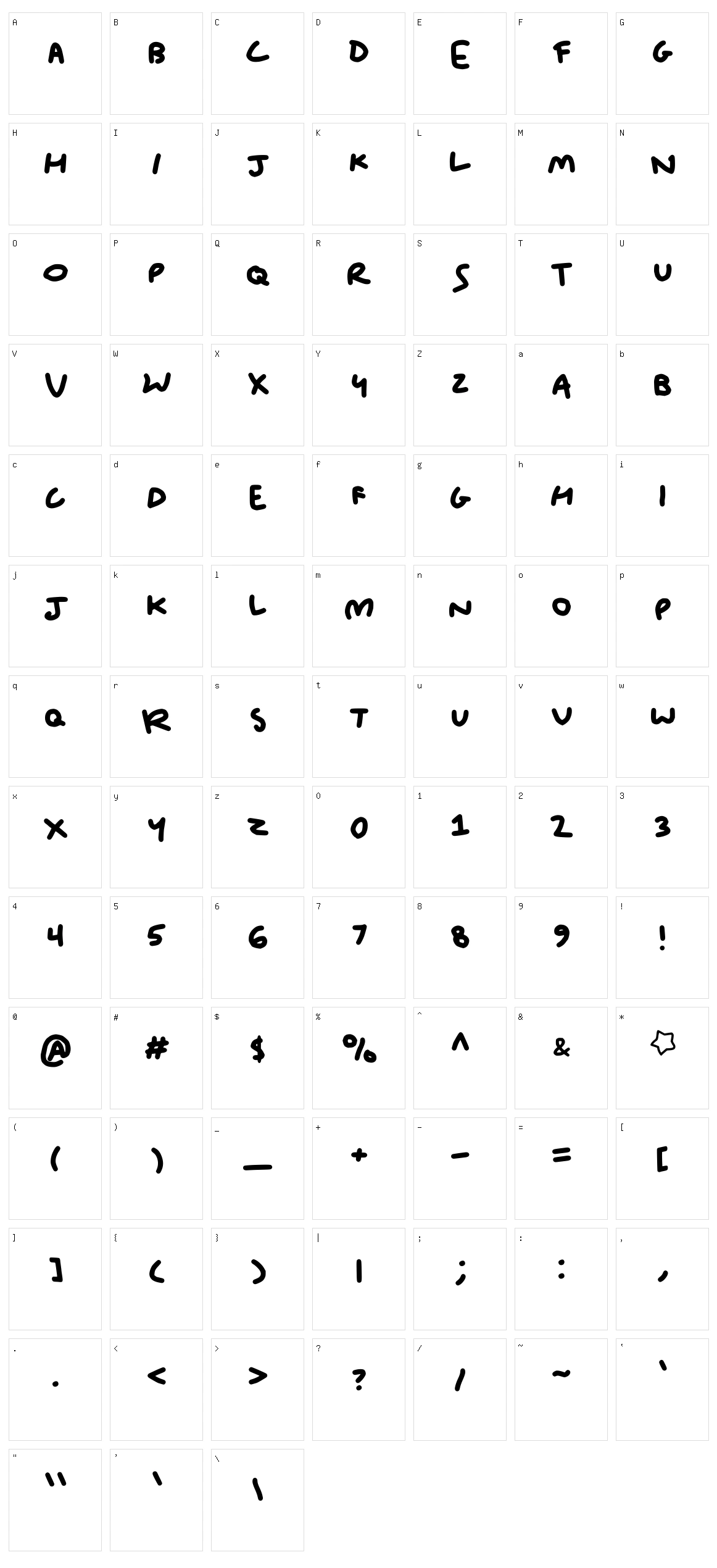 Sugarlike Character Set