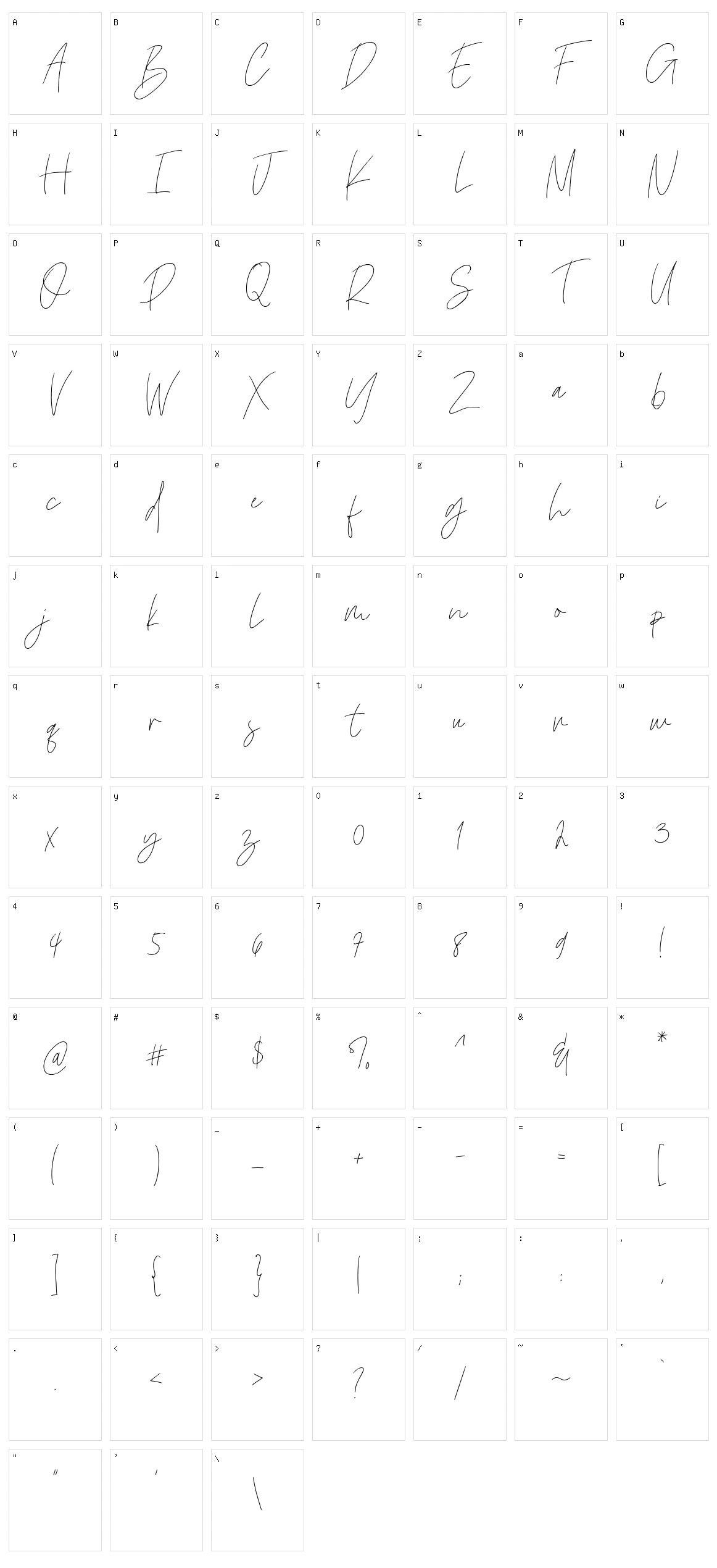 Sugeng Rawuh Character Set