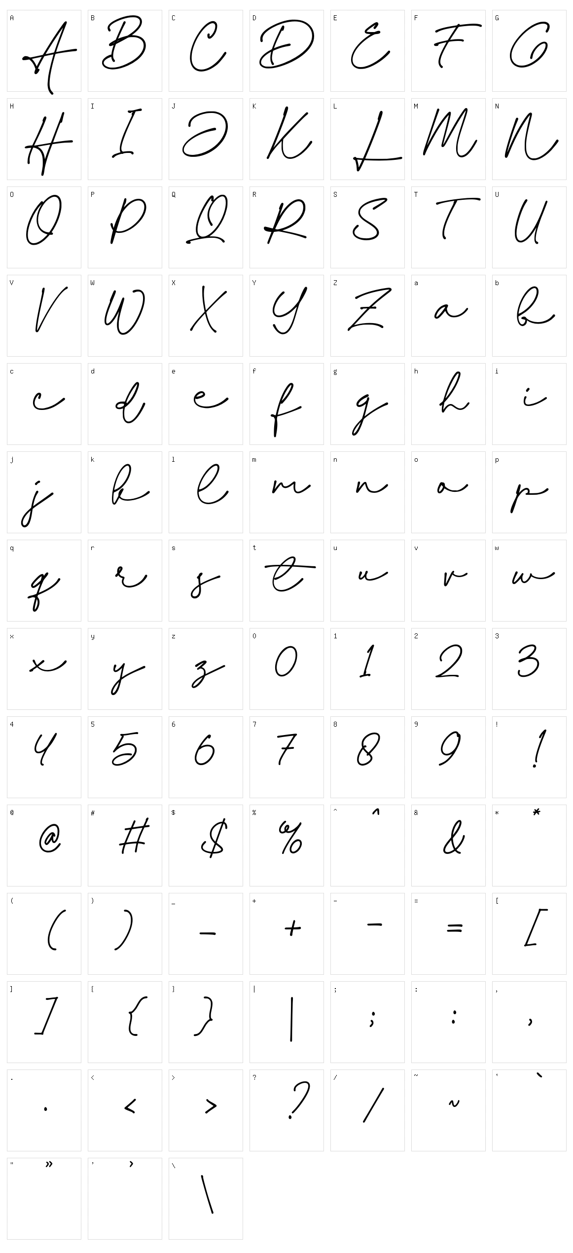 Suhayla Character Set