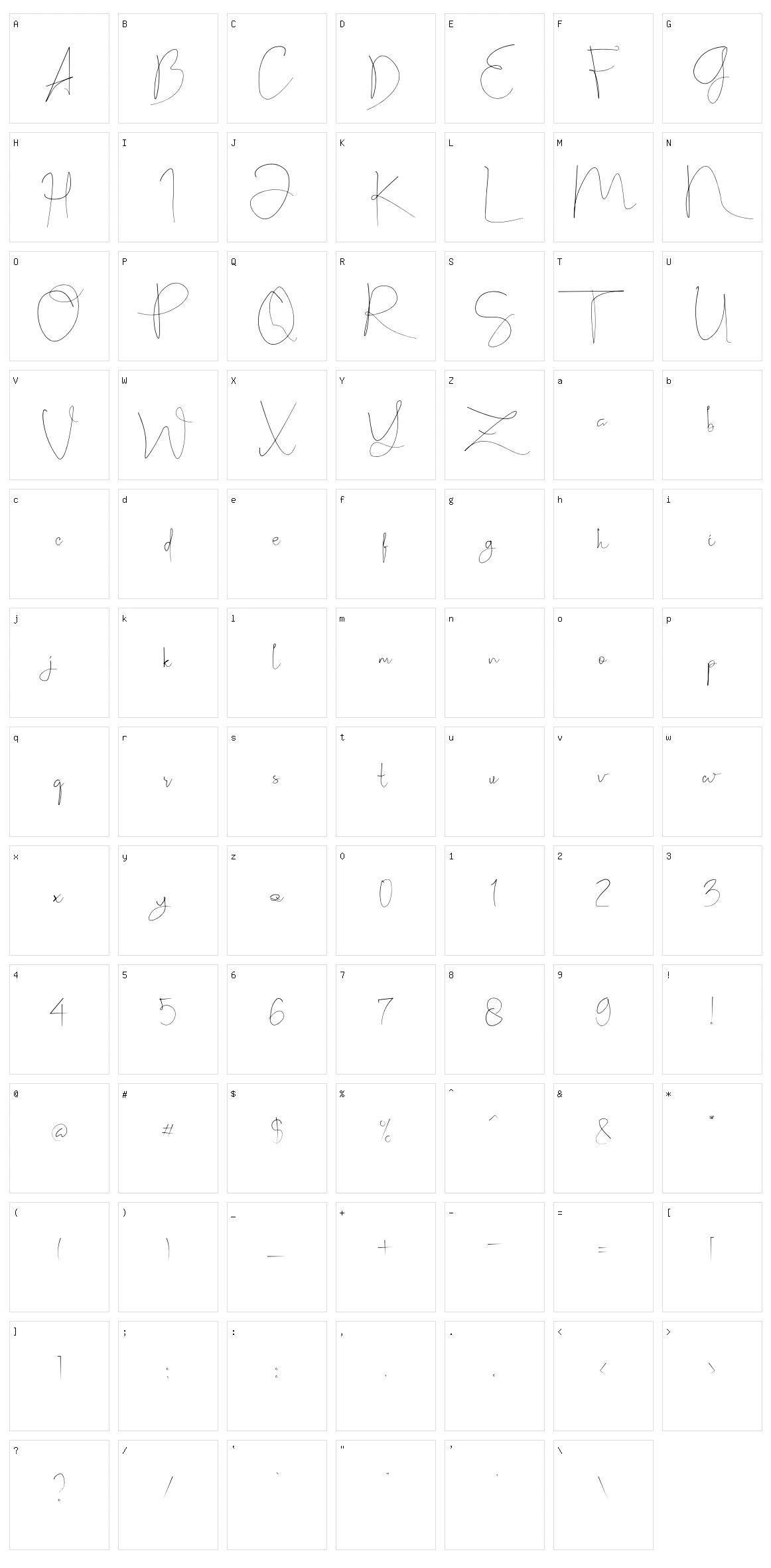 Suillirre Character Set