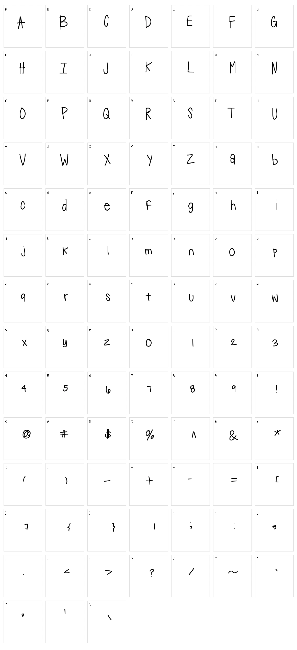 Suji Character Set