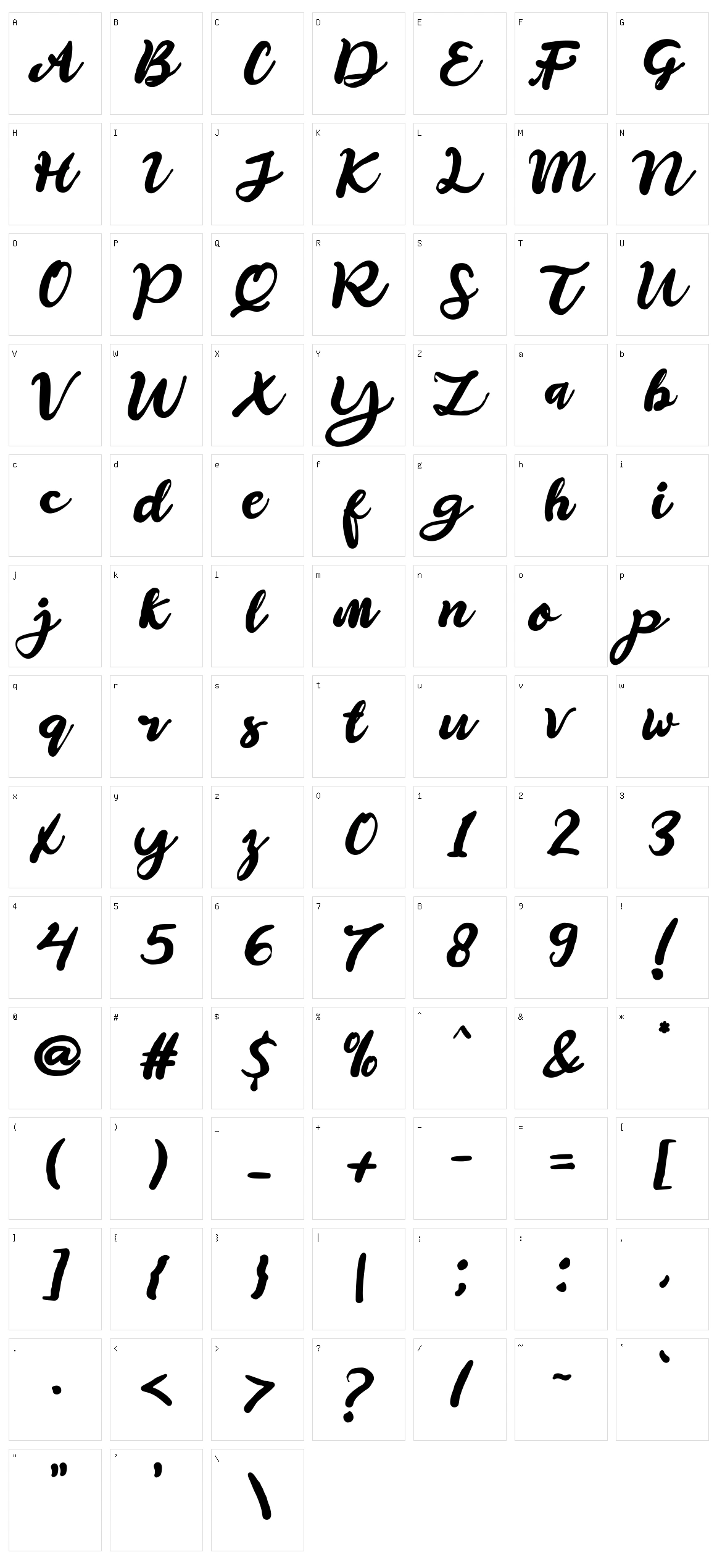 Sulmira Character Set