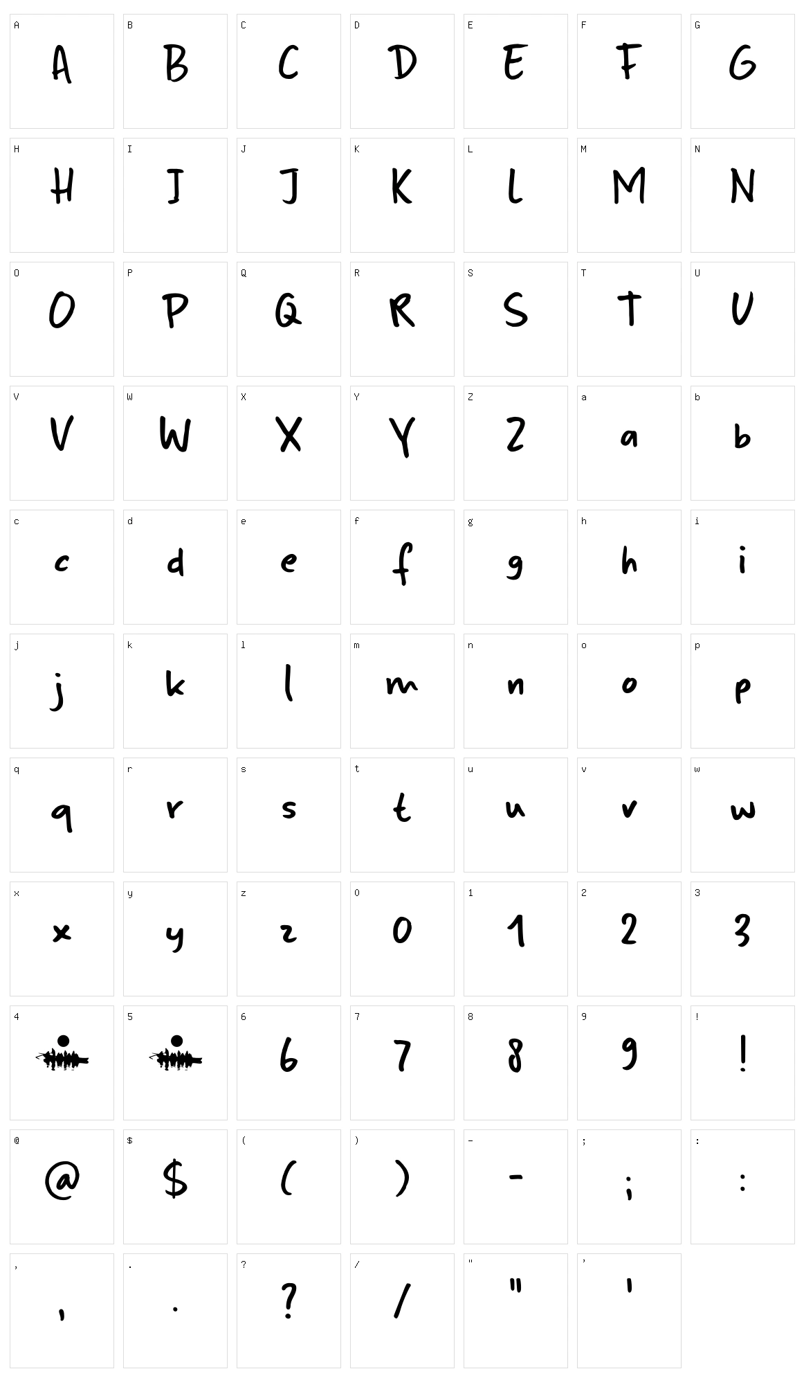 Sumida Script Character Set