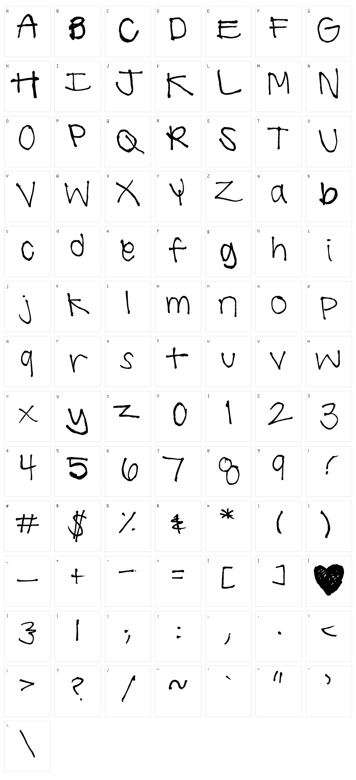 Summer Handwriting Character Set