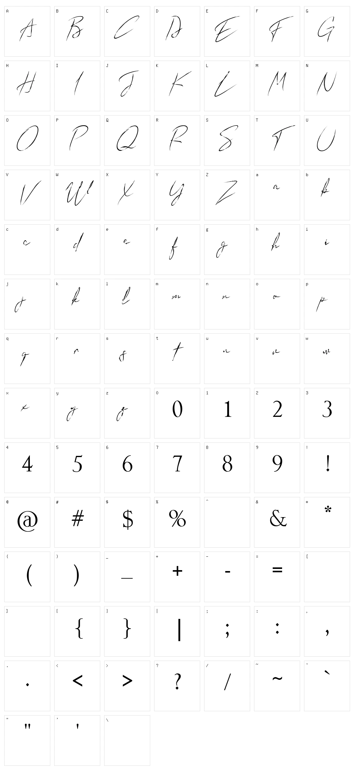 Sun Brush Character Set