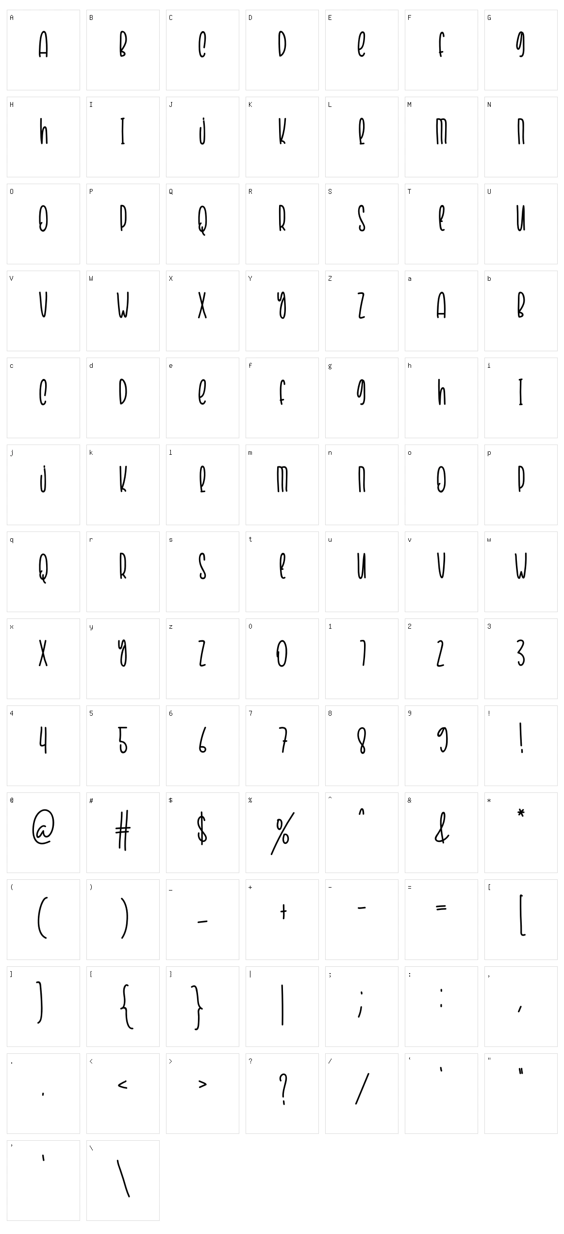 Sunday Character Set