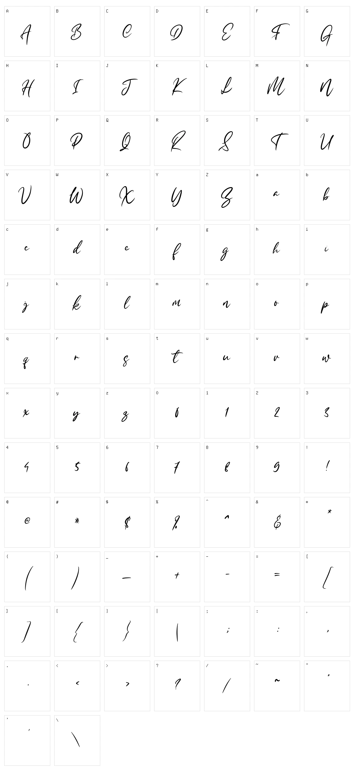 Sunny Coast Character Set