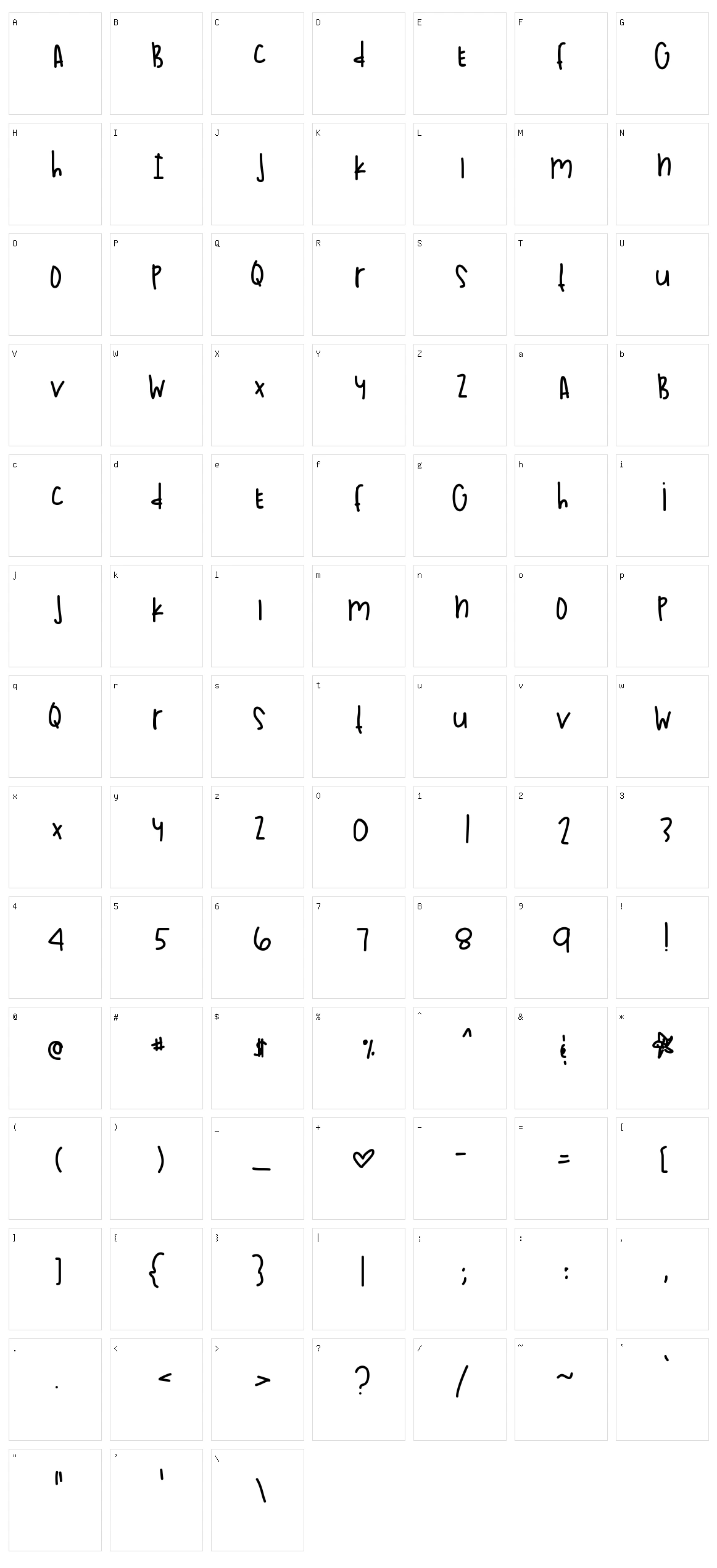 Sunny Days In La Character Set