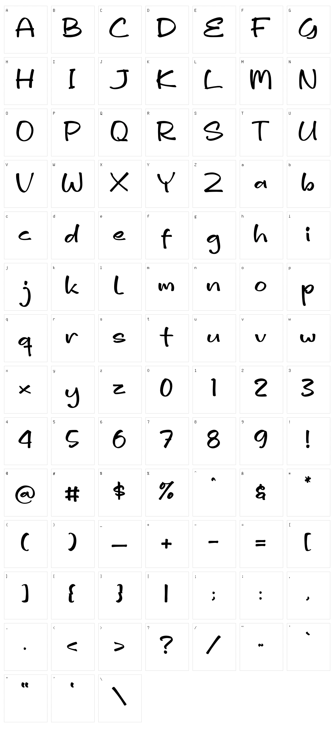 Suntown Character Set