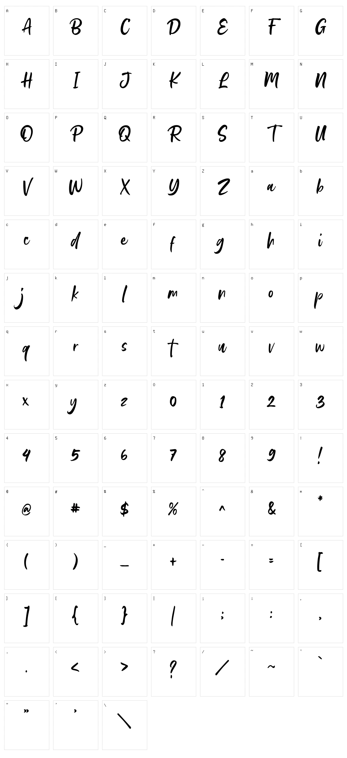 Suntowns Character Set