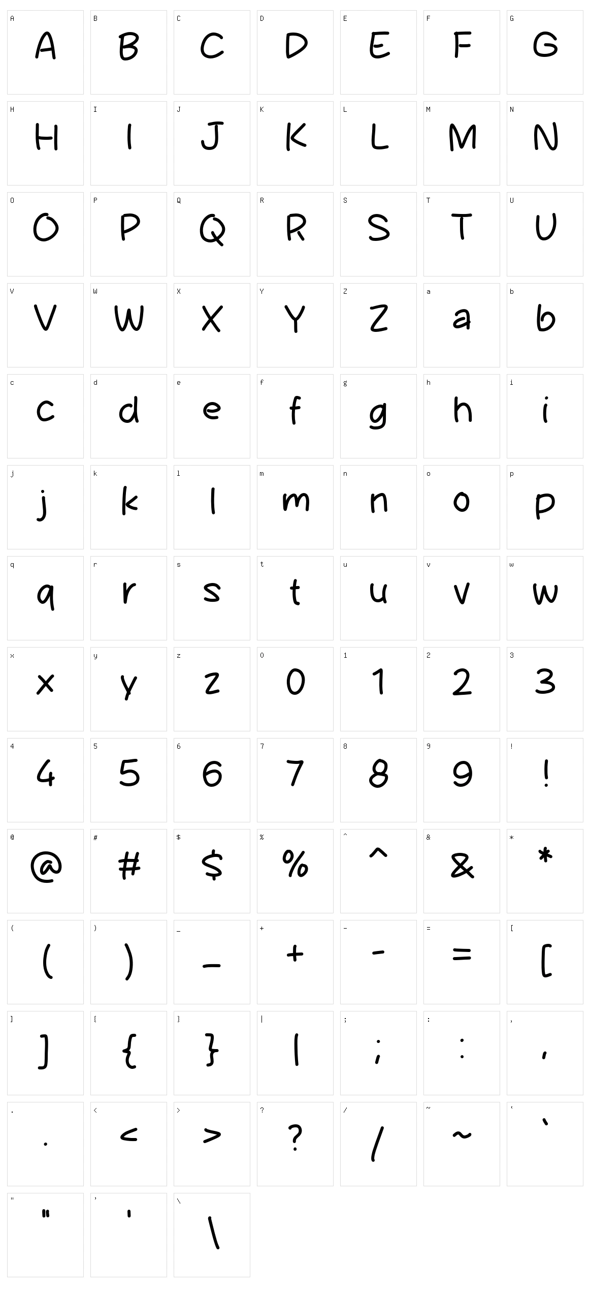 Suphand Character Set