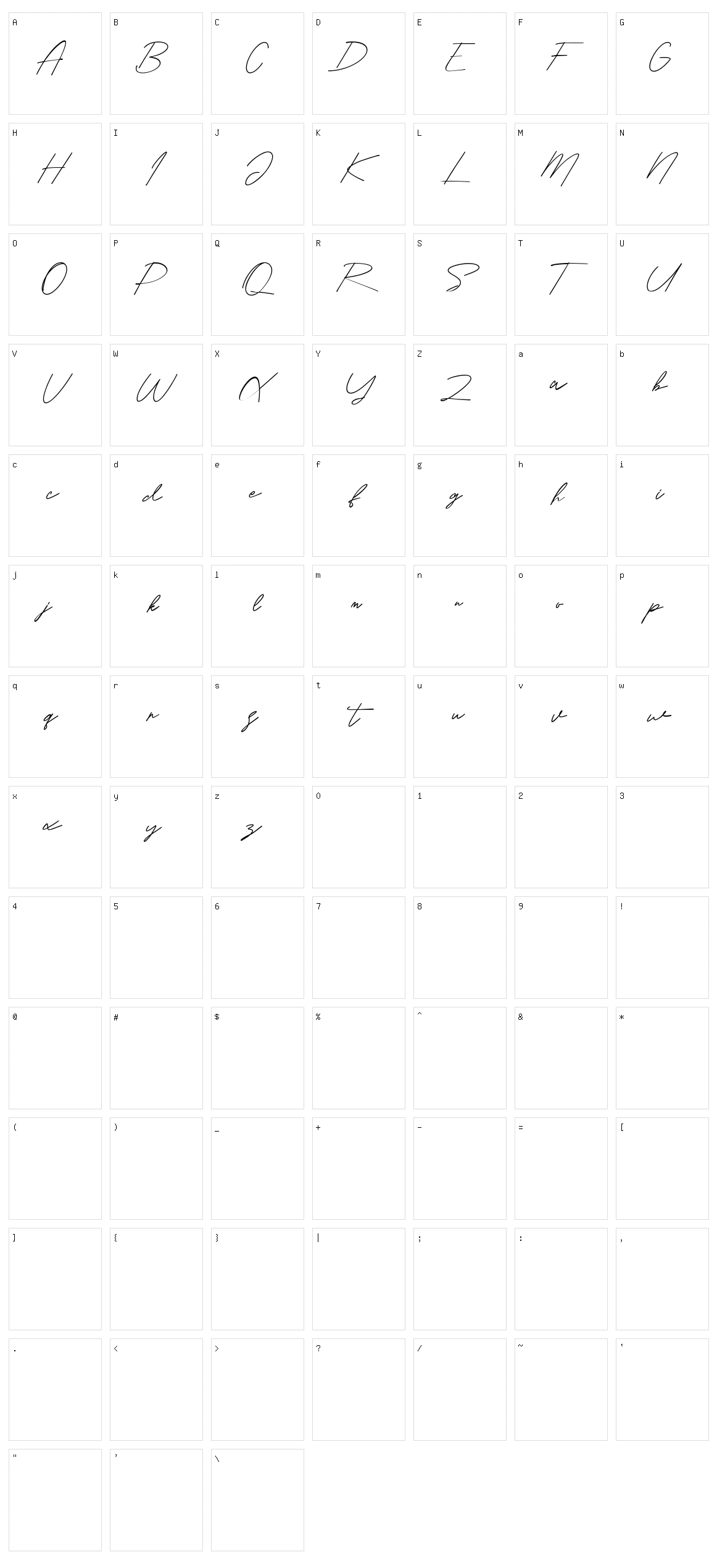 Surfers South Character Set