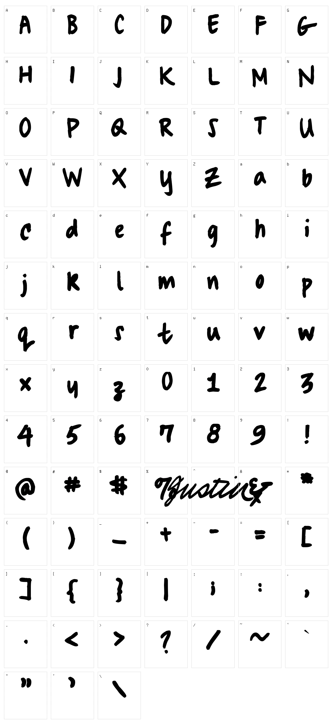 Swagmasta Character Set